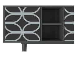 Móvel De Tv| Mueble de TV - 150х69х41 cm - T5 - Braided Blue, Antracite Cinza antracite
