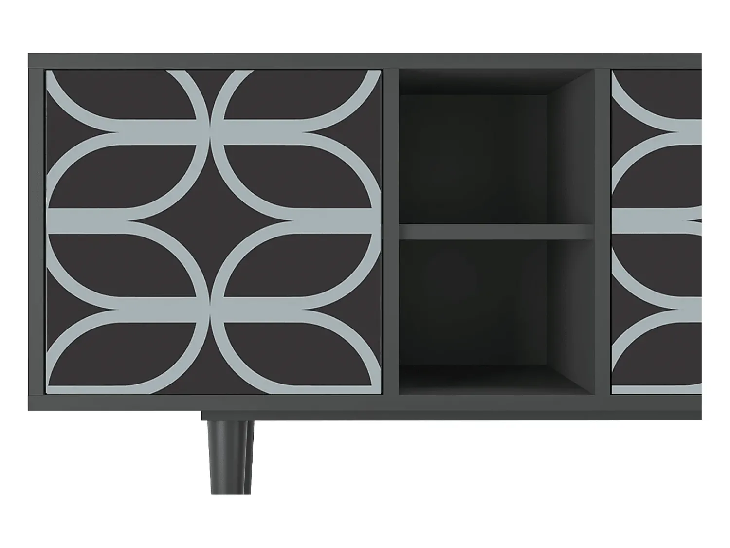 Móvel De Tv| Mueble de TV - 150х69х41 cm - T5 - Braided Blue, Antracite Cinza antracite