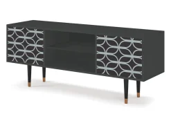 Móvel De Tv* Mueble de TV - 170х69х48 cm - T2 - Braided Blue, Antracite Cinza antracite