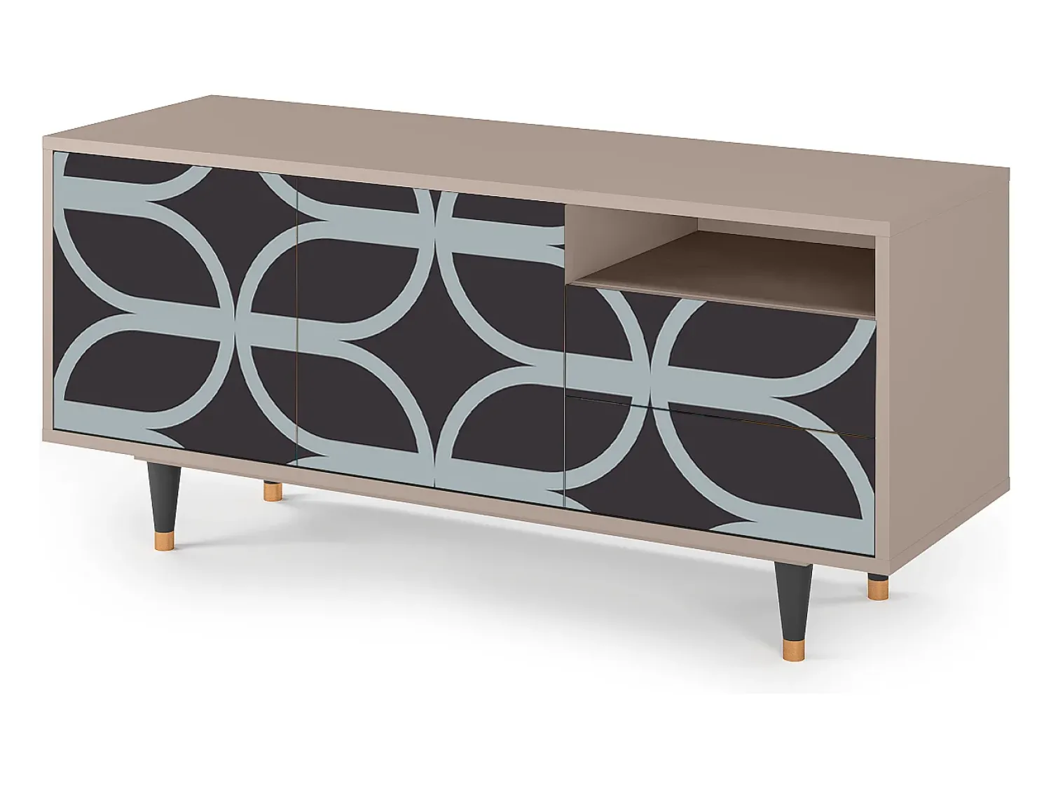 Mueble de TV - 125х56х41 cm - T7 - Braided Blue, Latte^ Móvel De Tv