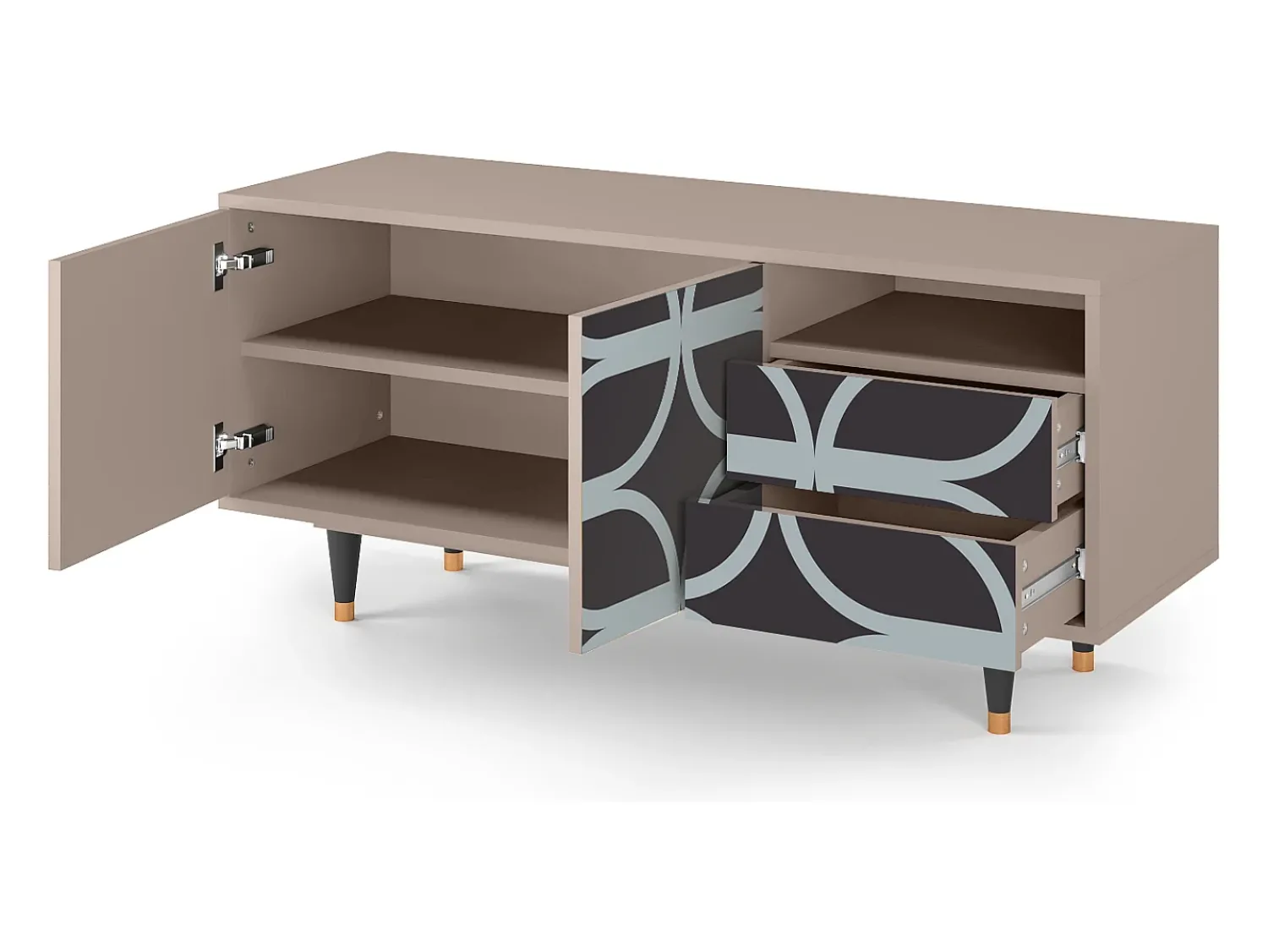 Mueble de TV - 125х56х41 cm - T7 - Braided Blue, Latte^ Móvel De Tv