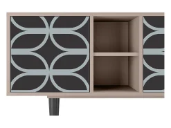 Mueble de TV - 150х69х41 cm - T5 - Braided Blue, Latte Bege