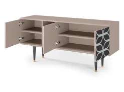 Mueble de TV - 150х69х41 cm - T5 - Braided Blue, Latte Bege