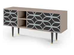 Mueble de TV - 150х69х41 cm - T5 - Braided Blue, Latte Bege