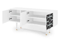 Móvel De Tv| Mueble de TV - 150х69х41 cm - T5 - Braided Blue, Branco Bege
