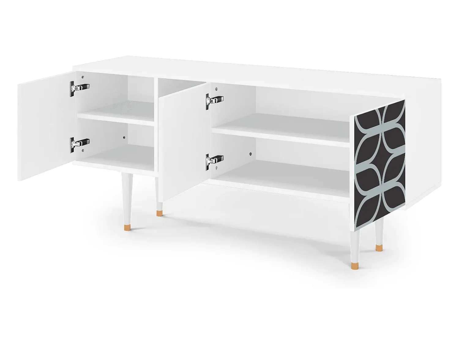 Móvel De Tv| Mueble de TV - 150х69х41 cm - T5 - Braided Blue, Branco Bege
