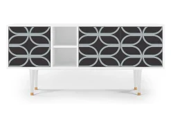 Móvel De Tv| Mueble de TV - 150х69х41 cm - T5 - Braided Blue, Branco Bege