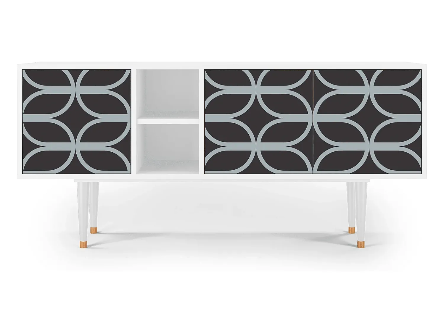 Móvel De Tv| Mueble de TV - 150х69х41 cm - T5 - Braided Blue, Branco Bege
