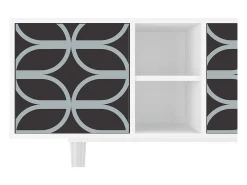 Móvel De Tv| Mueble de TV - 150х69х41 cm - T5 - Braided Blue, Branco Bege
