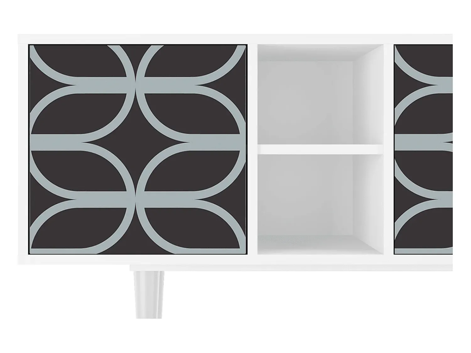 Móvel De Tv| Mueble de TV - 150х69х41 cm - T5 - Braided Blue, Branco Bege