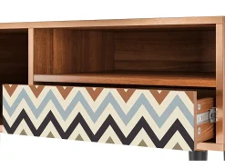 Móvel De Tv| Mueble de TV - 115х59х48 cm - T3 - Bright Ripple, Nogueira Castanho