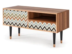 Móvel De Tv| Mueble de TV - 115х59х48 cm - T3 - Bright Ripple, Nogueira Castanho