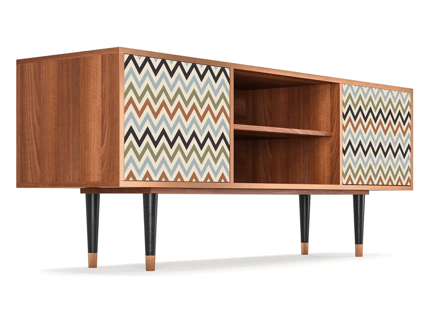 Móvel De Tv| Mueble de TV - 170х69х48 cm - T2 - Bright Ripple, Nogueira Castanho