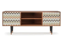Móvel De Tv| Mueble de TV - 170х69х48 cm - T2 - Bright Ripple, Nogueira Castanho
