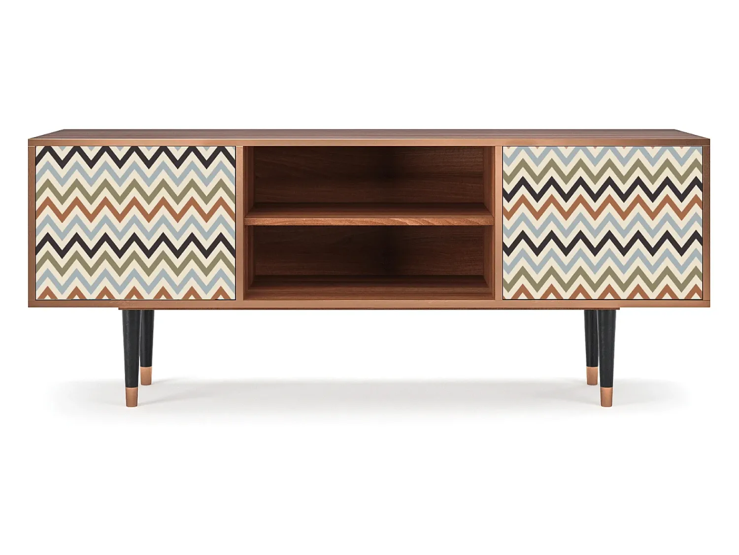 Móvel De Tv| Mueble de TV - 170х69х48 cm - T2 - Bright Ripple, Nogueira Castanho