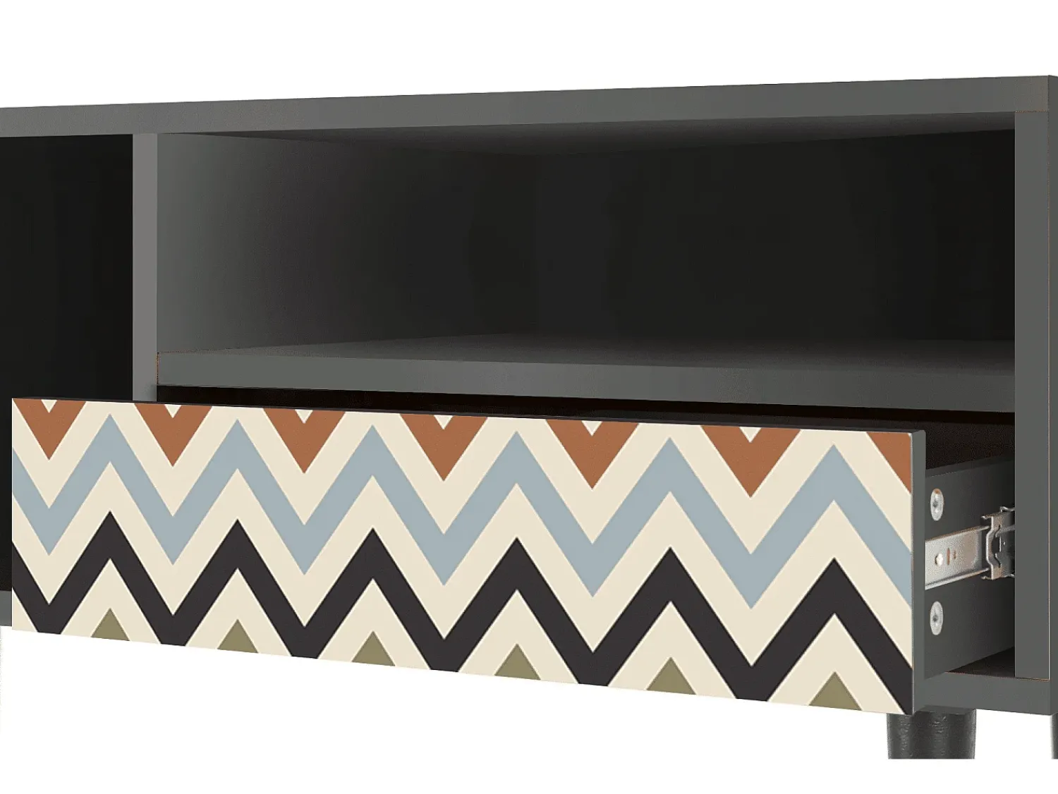 Hot Mueble de TV - 115х59х48 cm - T3 - Bright Ripple, Antracite Cinza antracite