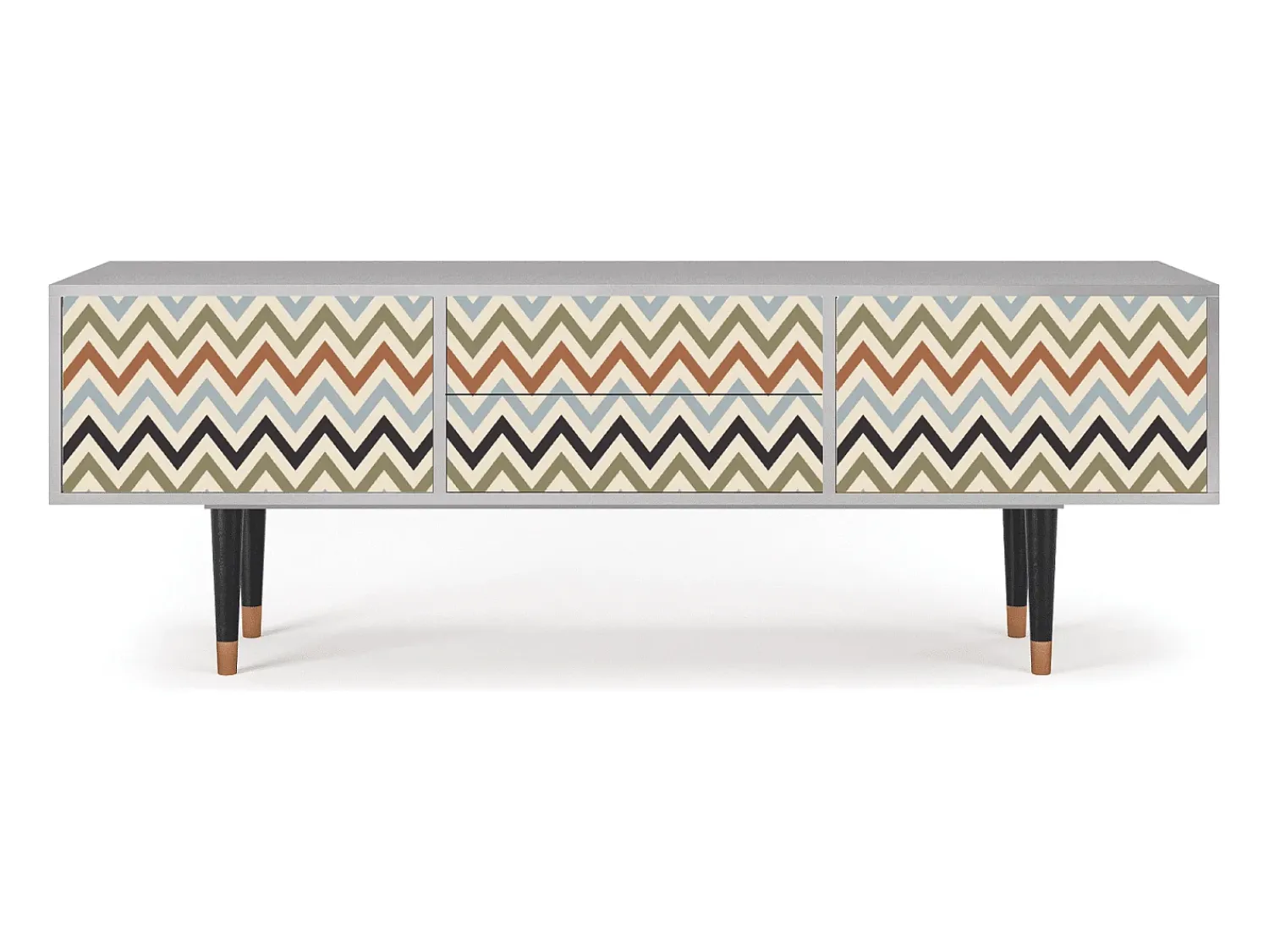 Móvel De Tv* Mueble de TV - 170х59х48 cm - T4 - Bright Ripple, Cinza Cinzento