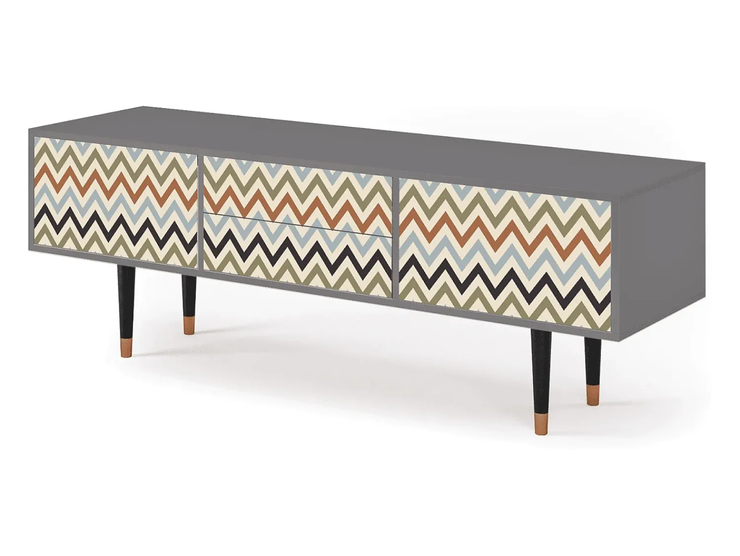 Móvel De Tv* Mueble de TV - 170х59х48 cm - T4 - Bright Ripple, Cinza Cinzento