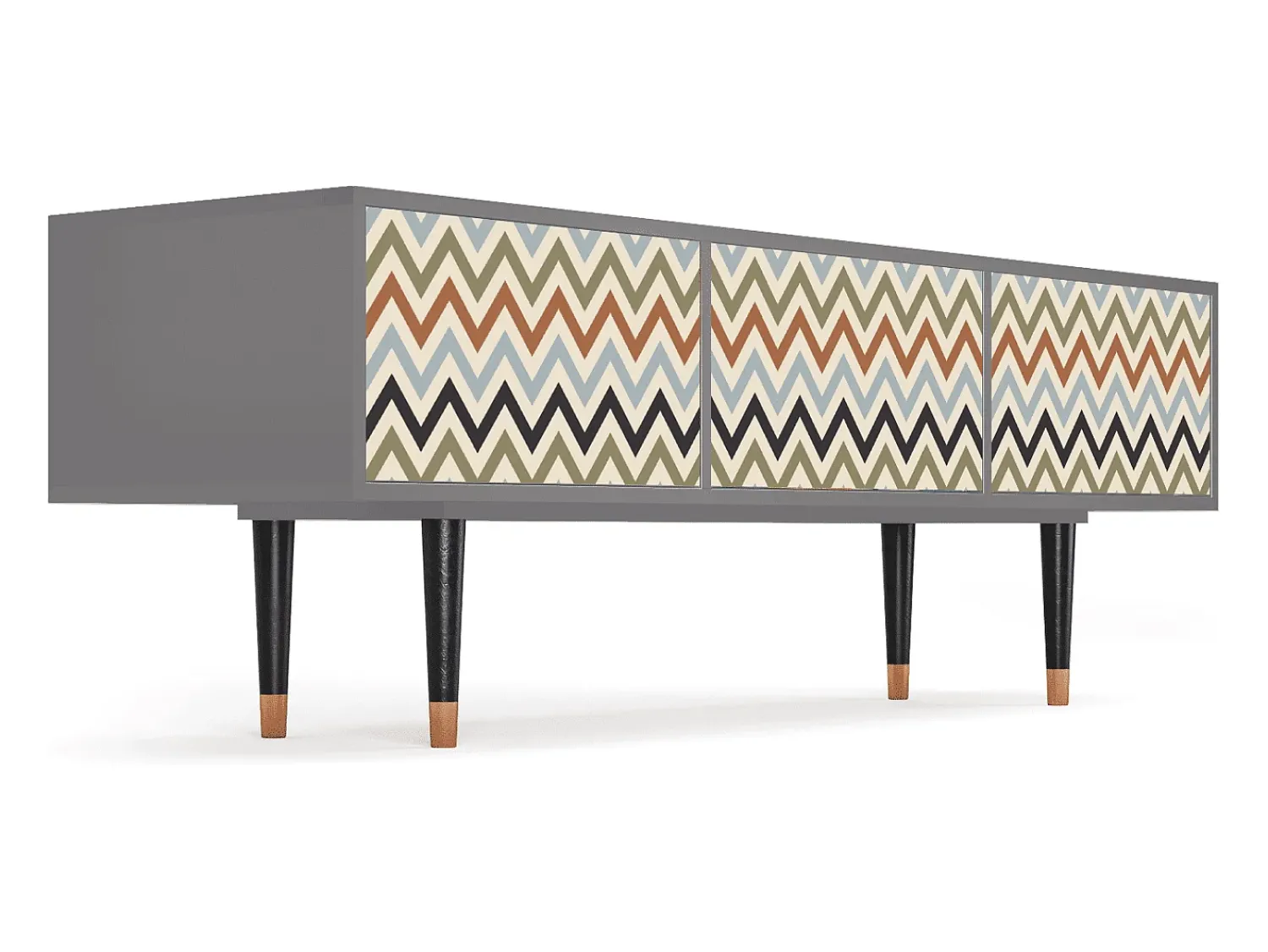 Móvel De Tv* Mueble de TV - 170х59х48 cm - T4 - Bright Ripple, Cinza Cinzento