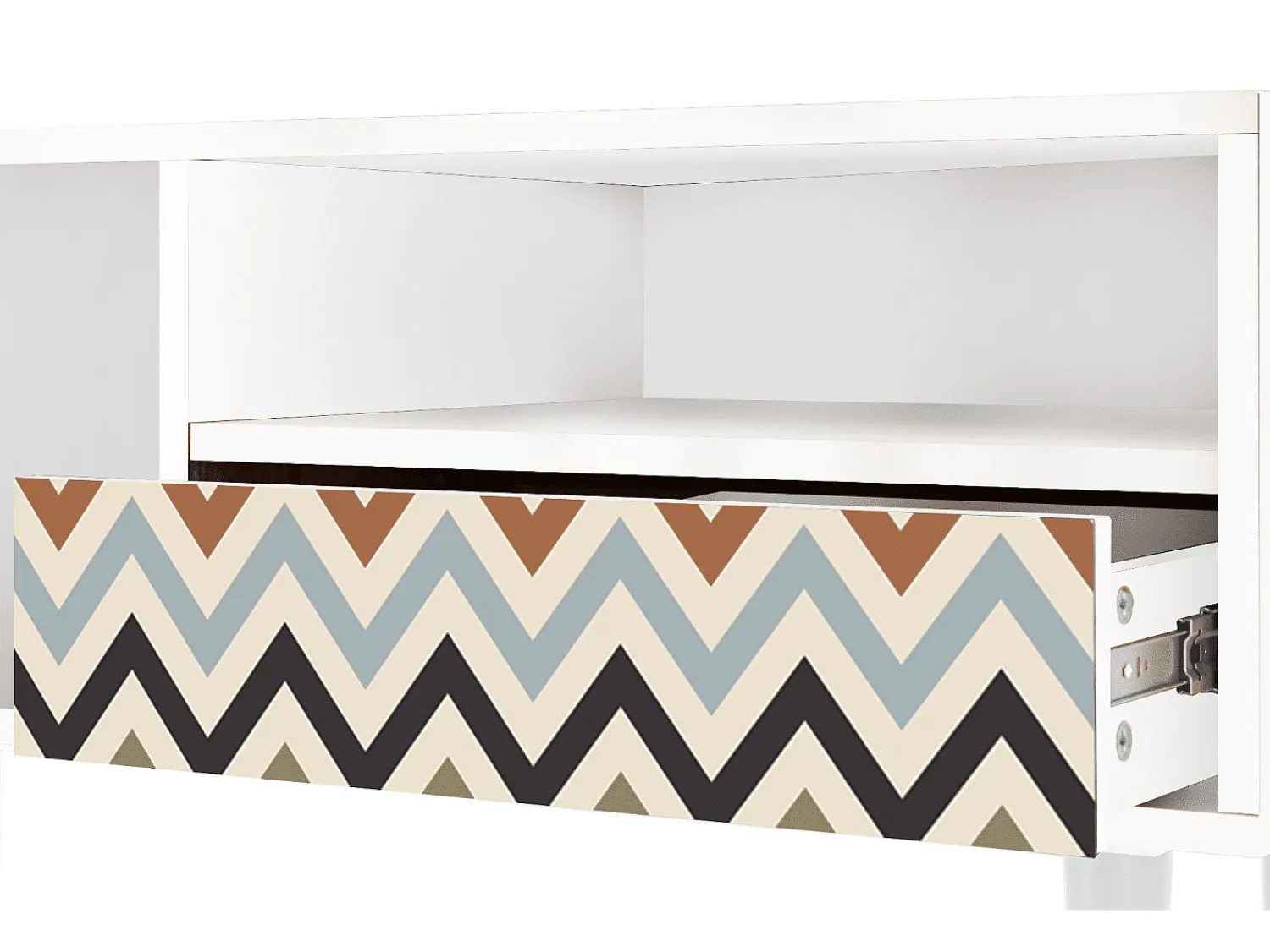 Mueble de TV - 115х59х48 cm - T3 - Bright Ripple, Branco^ Móvel De Tv