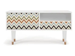 Mueble de TV - 115х59х48 cm - T3 - Bright Ripple, Branco^ Móvel De Tv