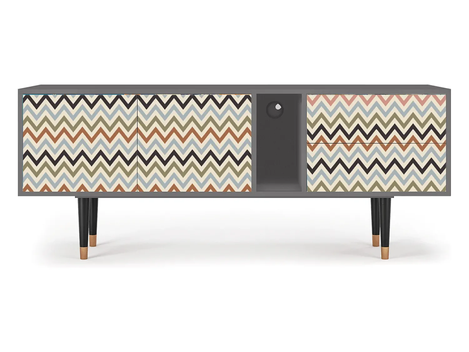 Mueble de TV - 170х69х48 cm - T1 - Bright Ripple, Cinza^ Móvel De Tv