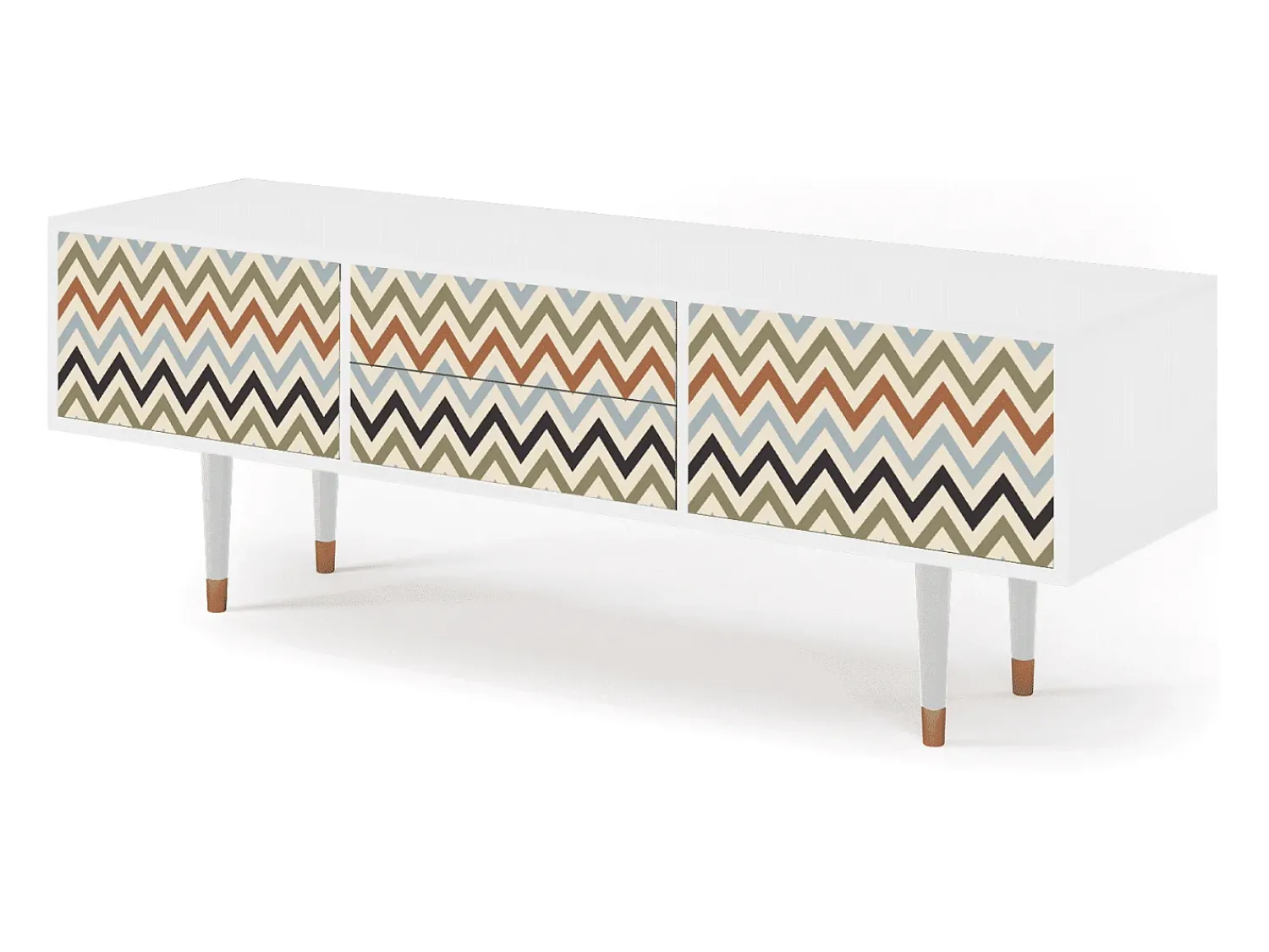 New Mueble de TV - 170х59х48 cm - T4 - Bright Ripple, Branco Bege