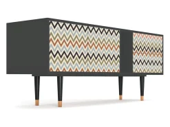 Móvel De Tv| Mueble de TV - 170х69х48 cm - T1 - Bright Ripple, Antracite Cinza antracite