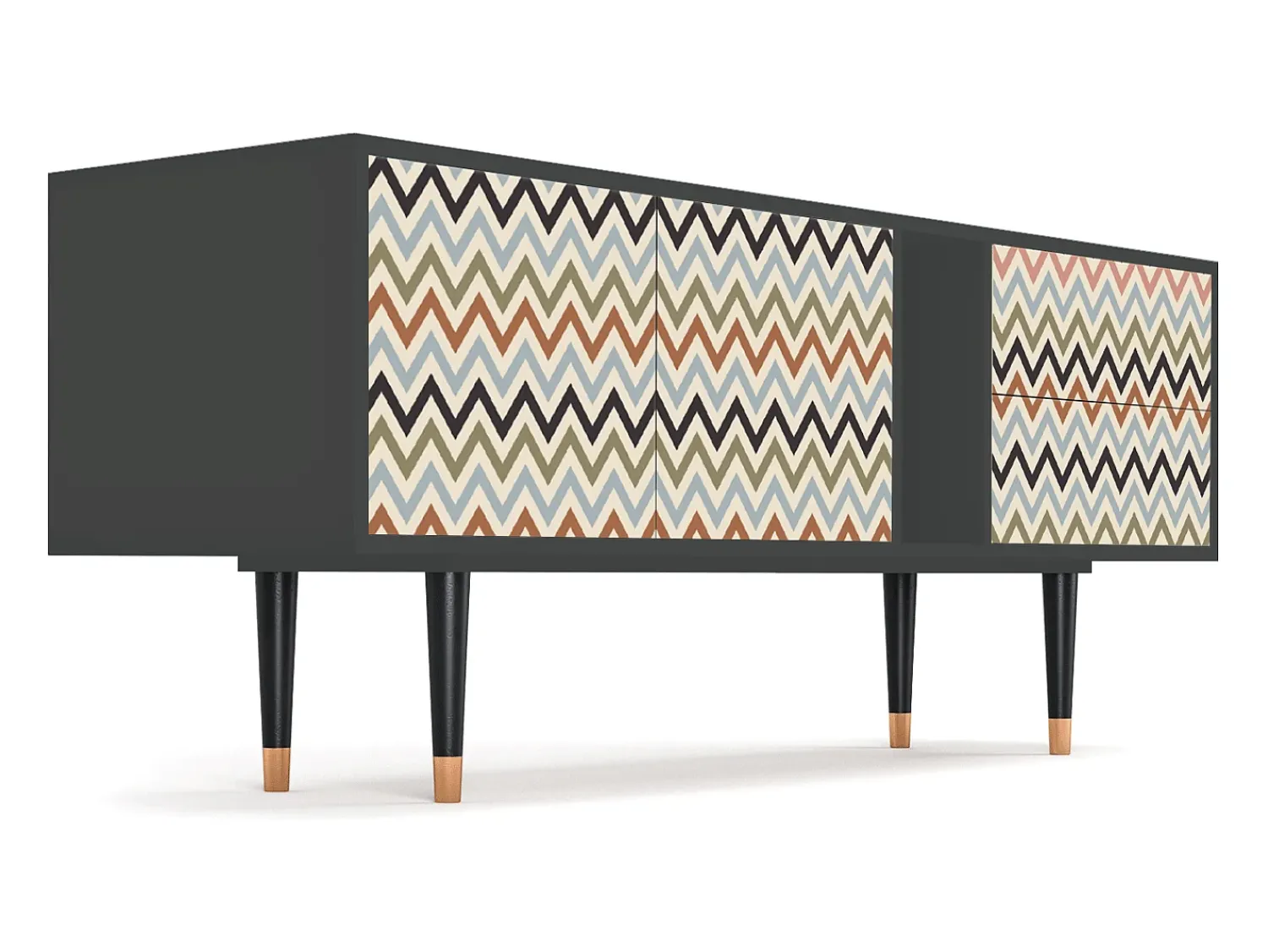 Móvel De Tv| Mueble de TV - 170х69х48 cm - T1 - Bright Ripple, Antracite Cinza antracite