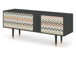 Móvel De Tv| Mueble de TV - 170х69х48 cm - T1 - Bright Ripple, Antracite Cinza antracite