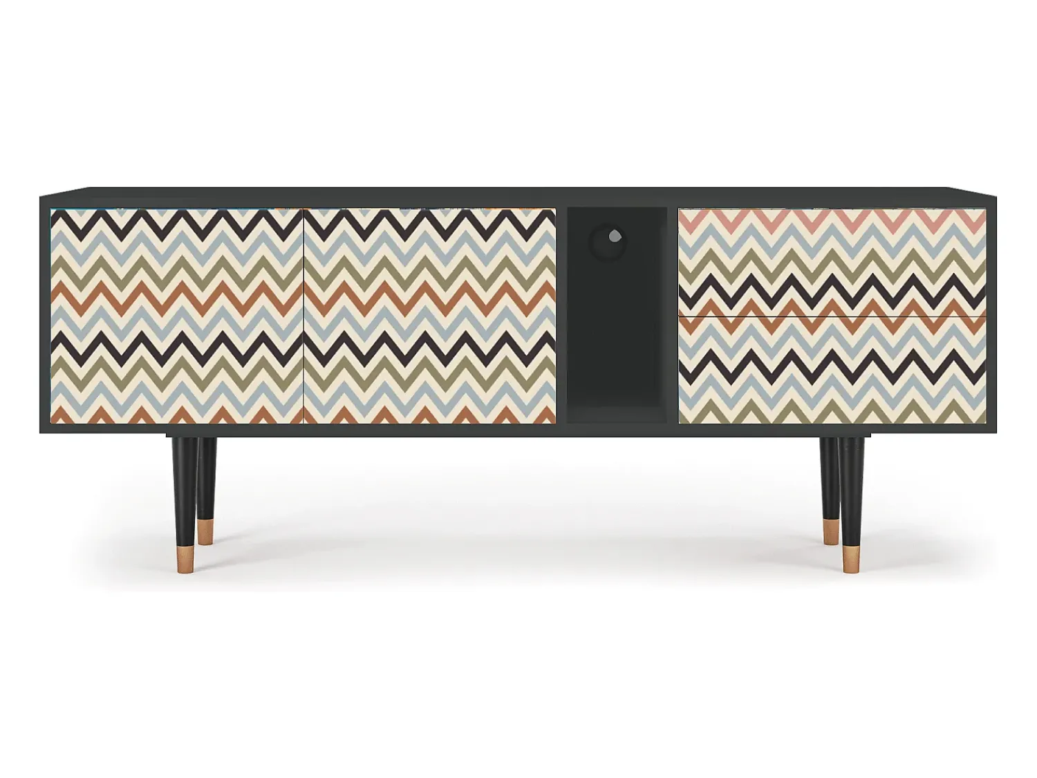 Móvel De Tv| Mueble de TV - 170х69х48 cm - T1 - Bright Ripple, Antracite Cinza antracite