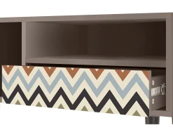 Móvel De Tv* Mueble de TV - 115х59х48 cm - T3 - Bright Ripple, Latte Bege