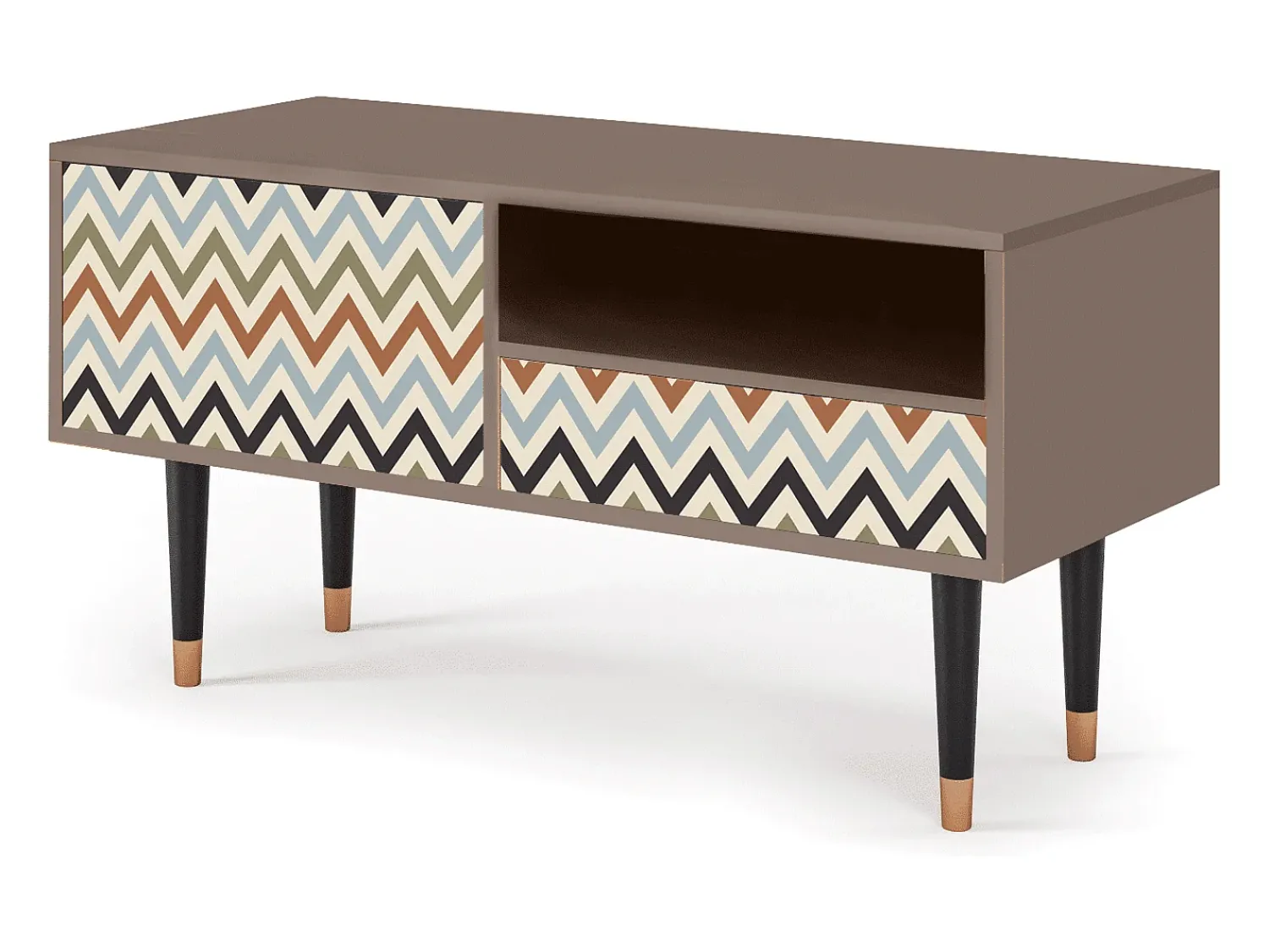 Móvel De Tv* Mueble de TV - 115х59х48 cm - T3 - Bright Ripple, Latte Bege