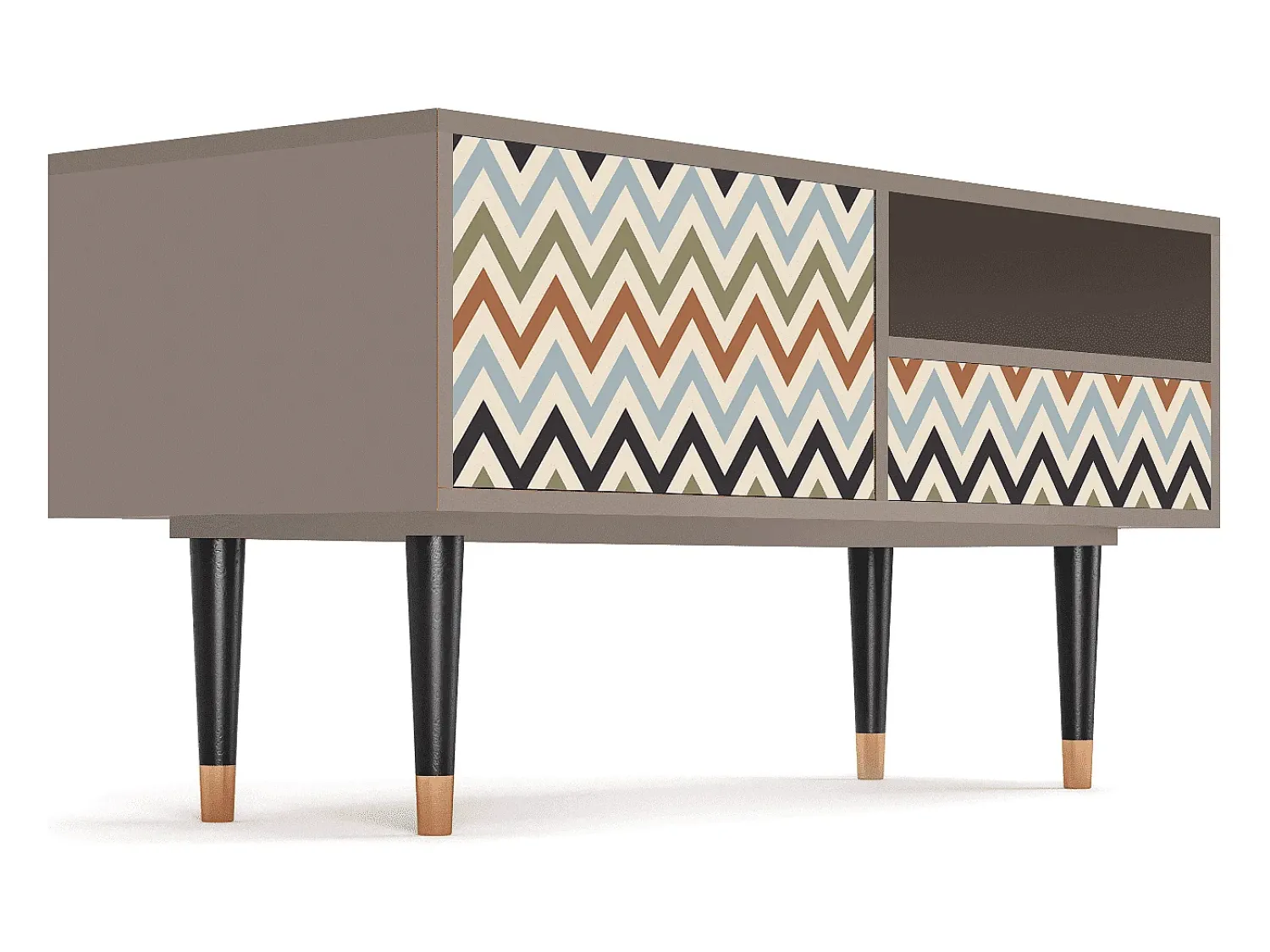 Móvel De Tv* Mueble de TV - 115х59х48 cm - T3 - Bright Ripple, Latte Bege