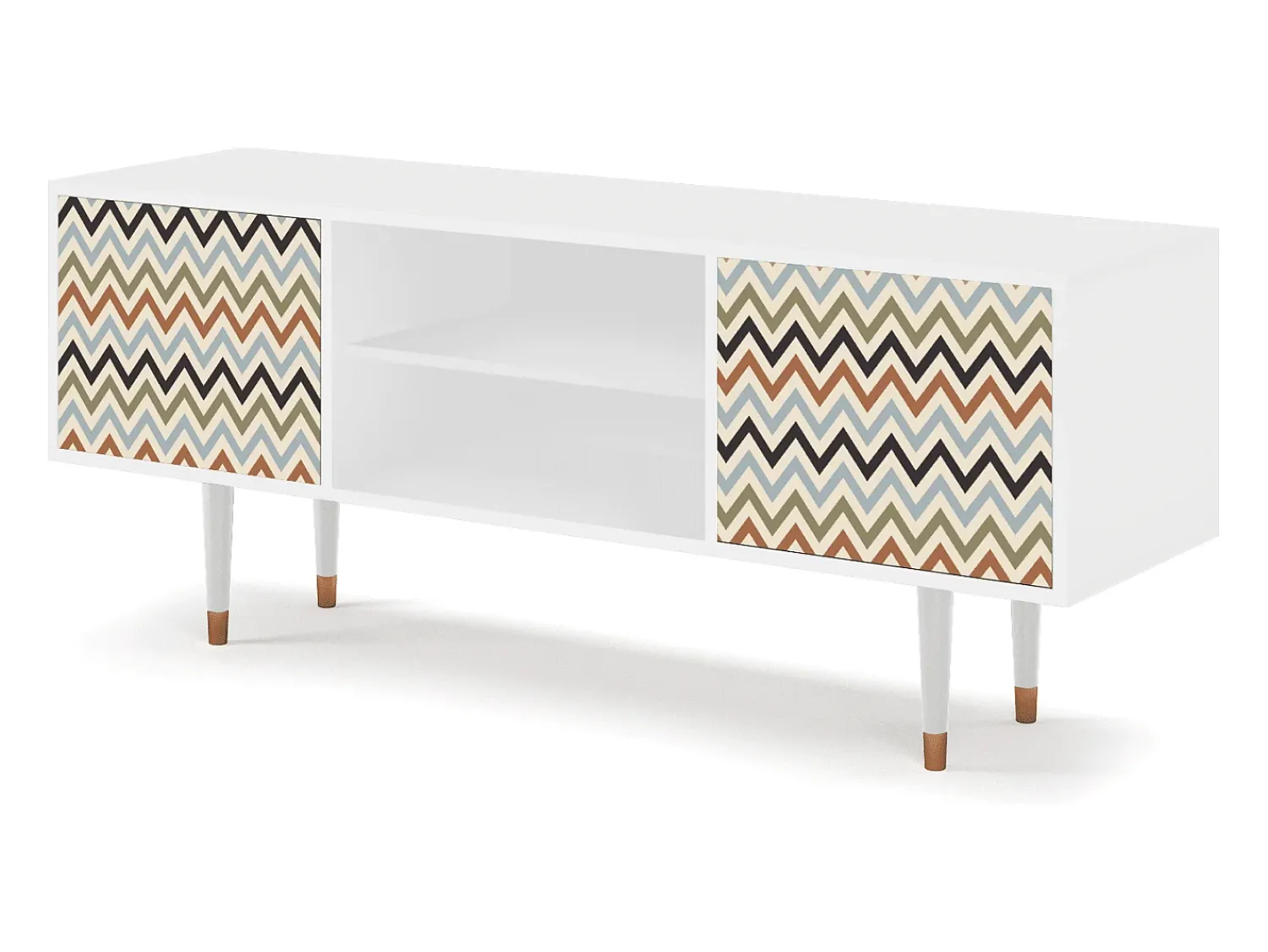 Online Mueble de TV - 170х69х48 cm - T2 - Bright Ripple, Branco Bege