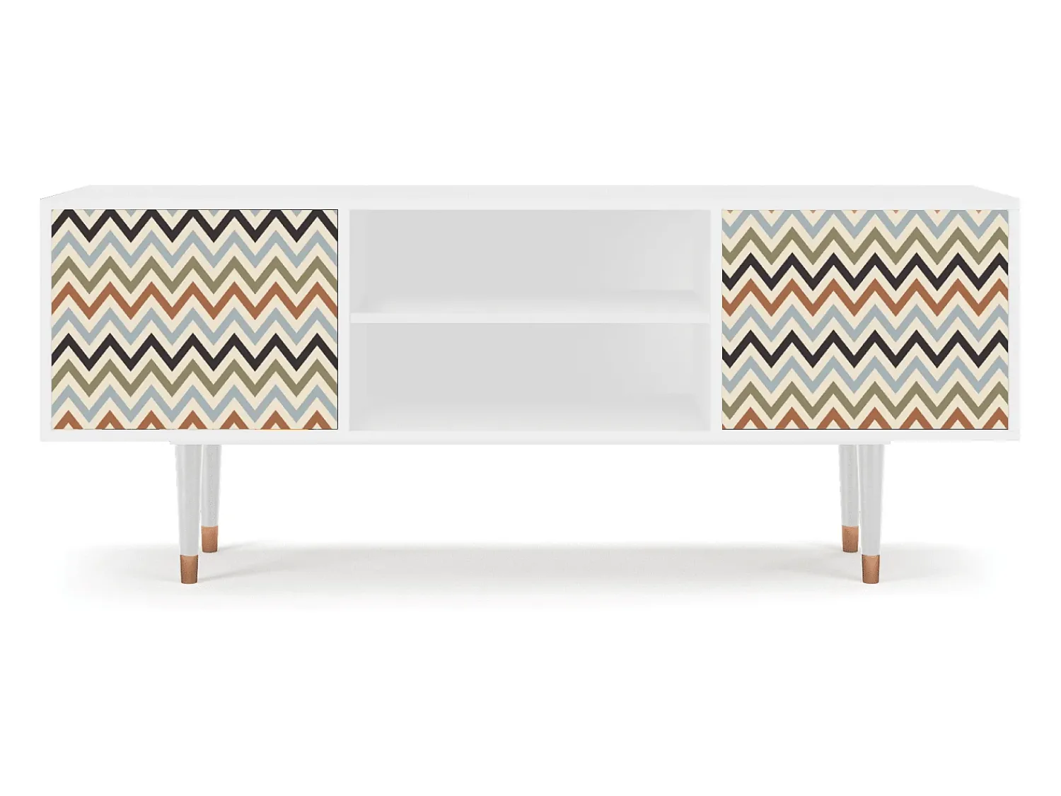Online Mueble de TV - 170х69х48 cm - T2 - Bright Ripple, Branco Bege