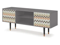 Mueble de TV - 170х69х48 cm - T2 - Bright Ripple, Cinza^ Móvel De Tv