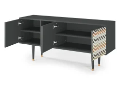 Mueble de TV - 150х69х41 cm - T5 - Bright Ripple, Antracite^ Móvel De Tv