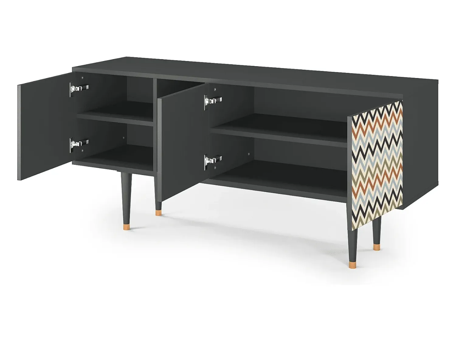 Mueble de TV - 150х69х41 cm - T5 - Bright Ripple, Antracite^ Móvel De Tv
