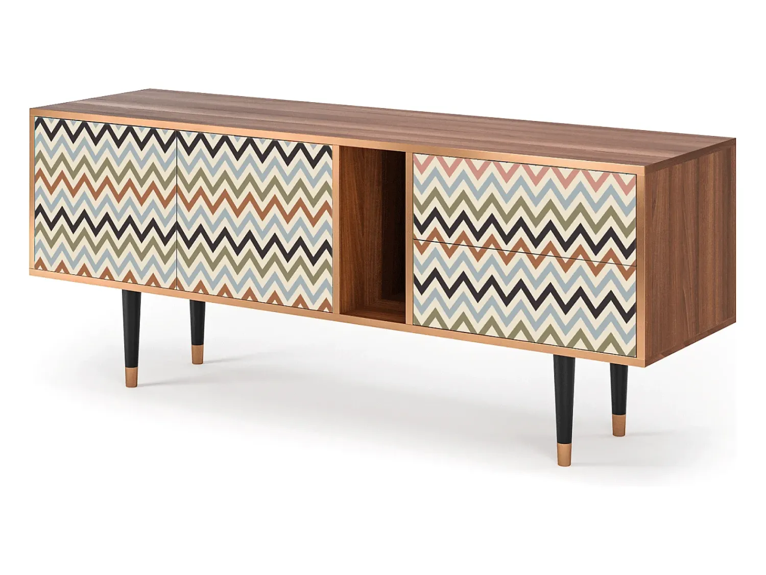Hot Mueble de TV - 170х69х48 cm - T1 - Bright Ripple, Nogueira Castanho