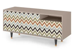 Móvel De Tv| Mueble de TV - 125х56х41 cm - T7 - Bright Ripple, Latte Bege