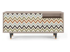 Móvel De Tv| Mueble de TV - 125х56х41 cm - T7 - Bright Ripple, Latte Bege