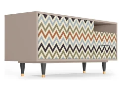 Móvel De Tv| Mueble de TV - 125х56х41 cm - T7 - Bright Ripple, Latte Bege