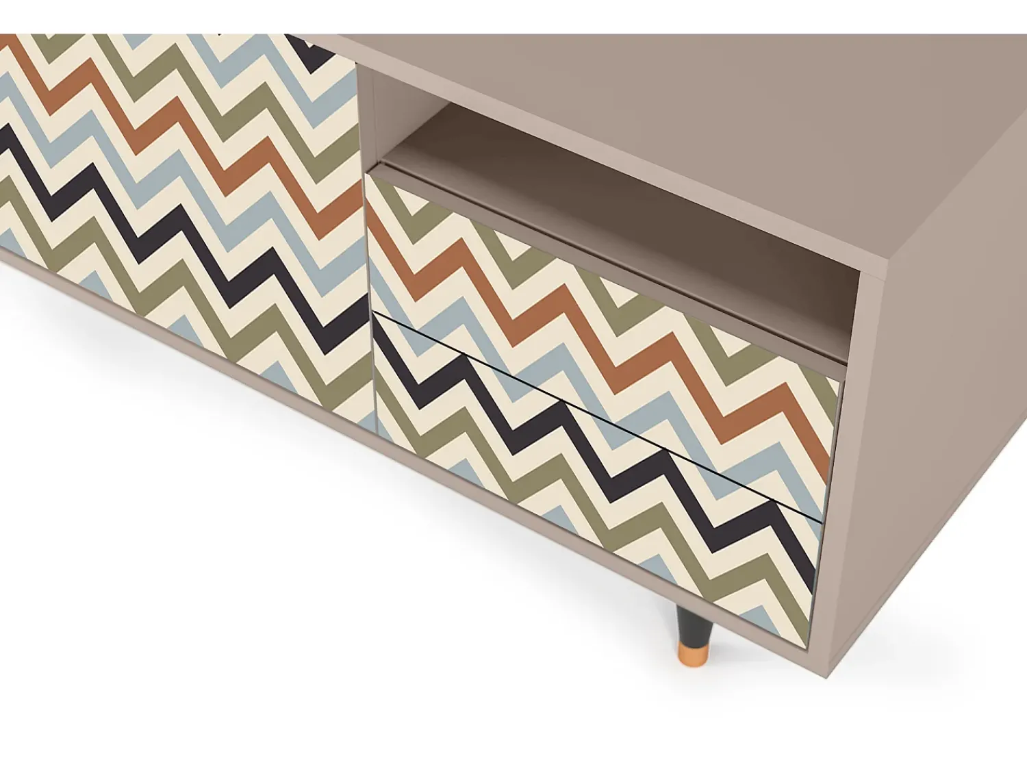 Móvel De Tv| Mueble de TV - 125х56х41 cm - T7 - Bright Ripple, Latte Bege