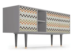 Móvel De Tv| Mueble de TV - 150х69х41 cm - T5 - Bright Ripple, Cinza Cinzento
