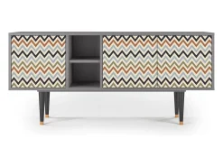 Móvel De Tv| Mueble de TV - 150х69х41 cm - T5 - Bright Ripple, Cinza Cinzento