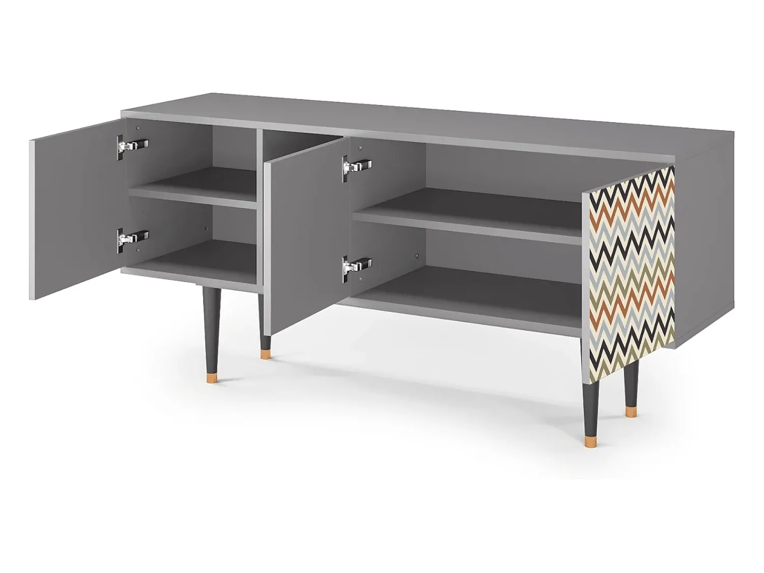Móvel De Tv| Mueble de TV - 150х69х41 cm - T5 - Bright Ripple, Cinza Cinzento