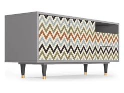Móvel De Tv| Mueble de TV - 125х56х41 cm - T7 - Bright Ripple, Cinza Cinzento