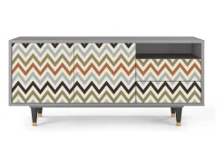 Móvel De Tv| Mueble de TV - 125х56х41 cm - T7 - Bright Ripple, Cinza Cinzento