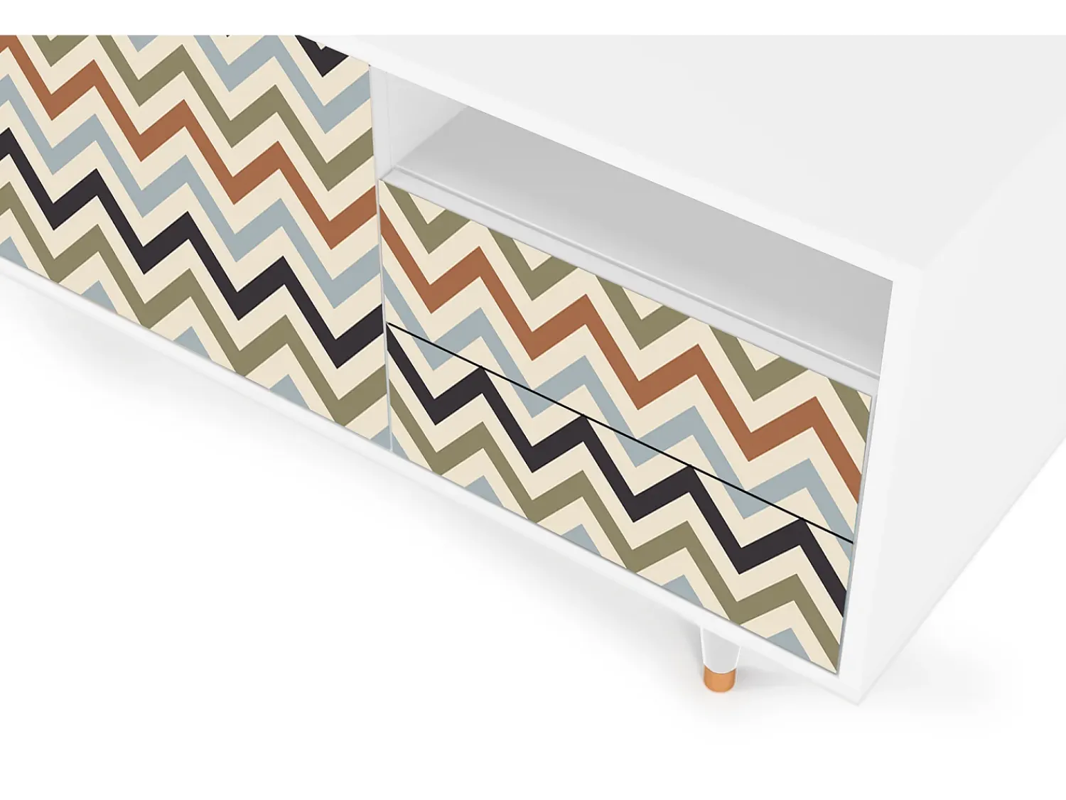 Clearance Mueble de TV - 125х56х41 cm - T7 - Bright Ripple, Branco Bege